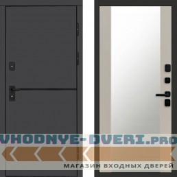 Дверь Termo Door Тренд Графит Зеркало 27 Слоновая кость